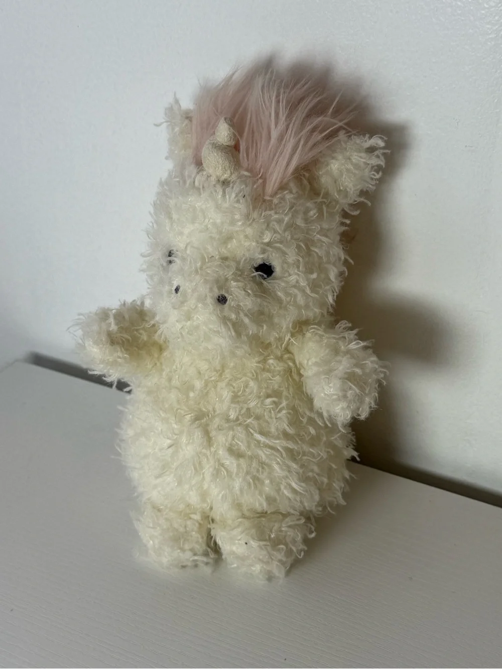 Jellycat Cream Unicorn Plush with Pink Mane